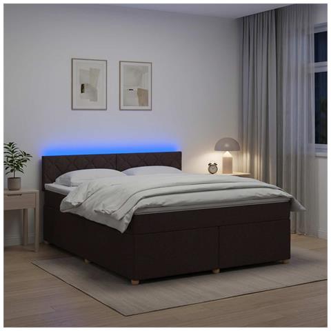 Letto box spring con materasso Marrone Scuro 160 x 200 cm - Foto 2