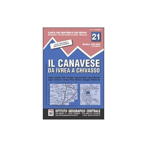 Carta n. 21 Il Canavese 1:50.000. Carta dei sentieri e dei rifugi - Foto 1