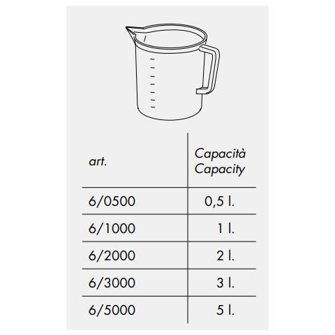 Caraffa Per Alimenti Graduata Da 5 Litri In Plastica - Bianco - Foto 2