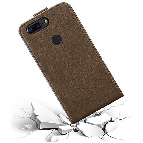 Custodia Compatibile Con Oneplus 5t In Bruno Caffè - Coperchio Protettivo In Design Flip Con Chiusura Magnetica - Foto 2