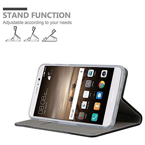 Custodia Compatibile Con Huawei Mate 9 In Grigio Nero - Coperchio Protettiva Con Chiusura Magnetica, Funzione Stand E Tasca Per Le Carte - Foto 2