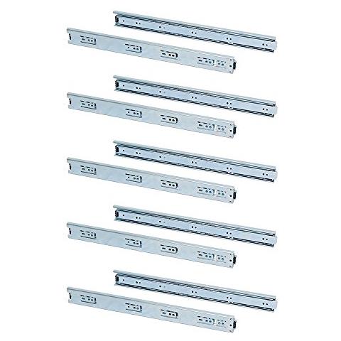 3043105 Coppia Di Guide / binari Con Cuscinetti A Sfere Ad Estrazione Totale 45mm X 250mm Per Cassetto, Set Di 5 - Foto 1