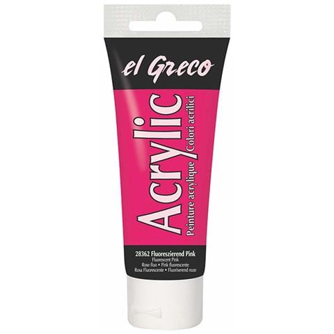 Colore Acrilico El Greco 75 Ml Rosa Fluorescente - Foto 1