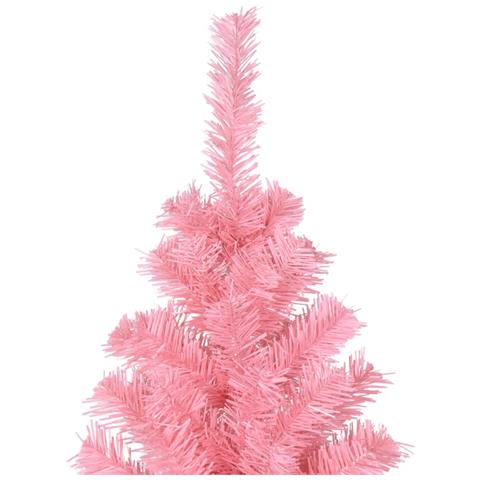 Albero di Natale Artificiale Sottile con Base Rosa 210 cm PVC - Foto 2