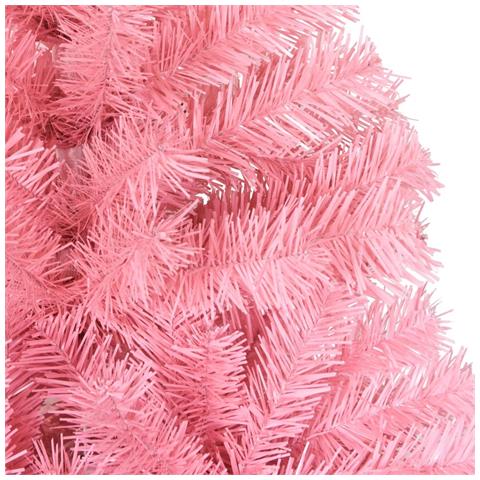 Albero di Natale Artificiale Sottile con Base Rosa 210 cm PVC - Foto 6