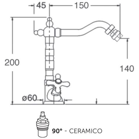 Miscelatore Monoforo Bidet Bocca Antica Kiss Ks35 Ba - Foto 5