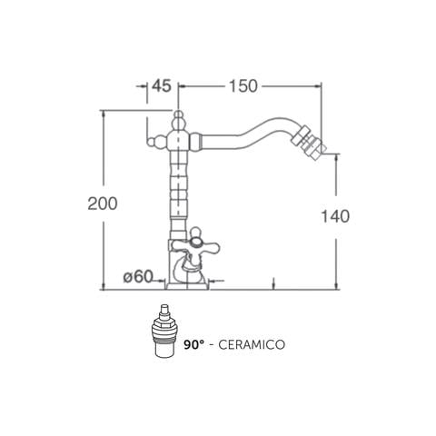 Miscelatore Monoforo Bidet Bocca Antica Kiss Ks35 Ba - Foto 1