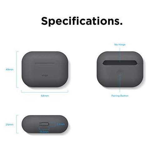 Copertura Del Silicone Airpods Pro Custodia Progettato Per Apple Airpods Pro Case - 360 Di Tutto Il Corpo Di Protezione Led Visibile Custodia In Silicone Premium Per Airpods Pro (grigio Scuro)  - Foto 2