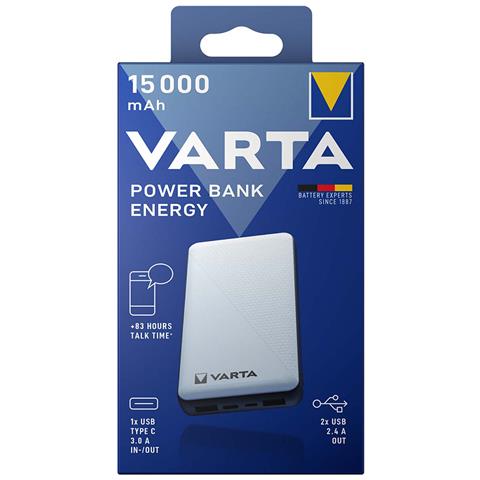 Power Bank Varta 15000 Mmah Caricabatterie Portatile 2 Ingressi Ricarica Veloce - Foto 2