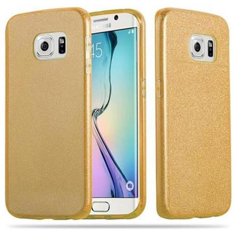 Custodia Compatibile Con Samsung Galaxy S6 Edge In Polvere Di Stelle Oro - Silicone Tpu E Hard Case Coperchio Protettivo In Design Glitterato - Foto 1