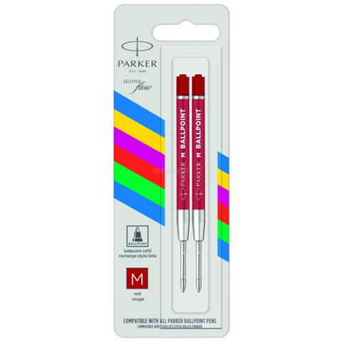 1x2 Parker Quinkflow Basic penna a sfera M rosso - Foto 1