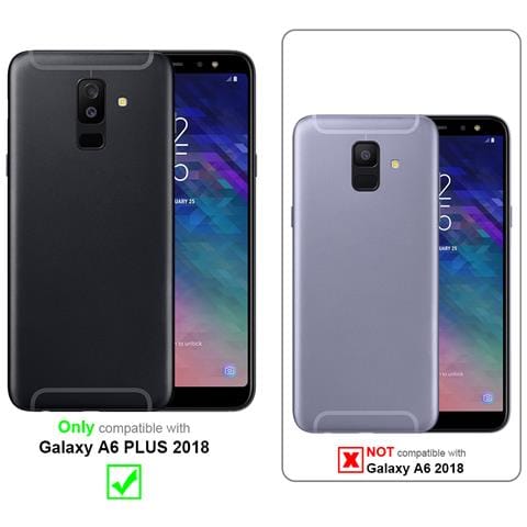 Catena Di Telefoni Cellulari Compatibile Con Samsung Galaxy A6 Plus 2018 In Nero - Coperchio Protettivo In Silicone Con Anelli D'argento, Cinturino In Corda E Custodia Staccabile - Foto 2