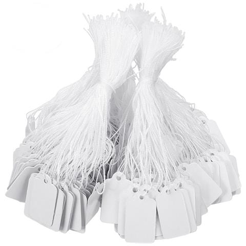 Confezione Da 100 Etichette Di Etichettatura Vuote Allegate Cartellini Dei Prezzi Con Stringa Bianco 3.5 X 2.2 Cm - Foto 1