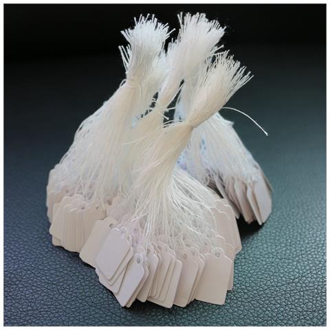 Confezione Da 100 Etichette Di Etichettatura Vuote Allegate Cartellini Dei Prezzi Con Stringa Bianco 3.5 X 2.2 Cm - Foto 2