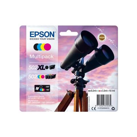 502 Xl Cartuccia D'inchiostro 4 Pz Originale Resa Elevata [xl] Nero, Blu, Magenta, Giallo (502xl Bk / 502 Cmy High - Foto 1