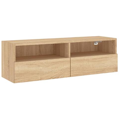 Mobile Tv Parete Rovere Sonoma 100x30x30cm In Legno Multistrato - Foto 2