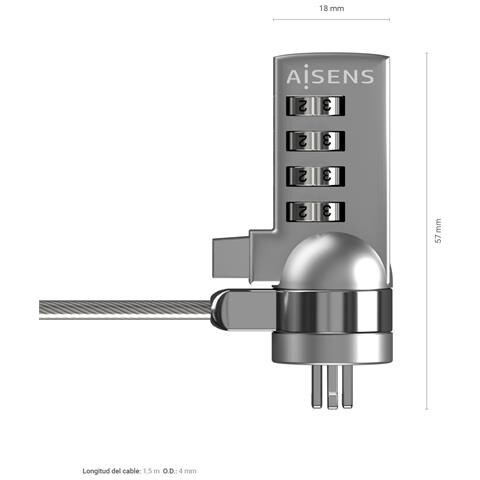 ASLK-D40N01-SL cavo di sicurezza Argento 1,5 m - Foto 5