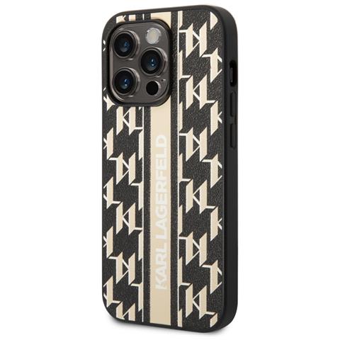 Cover Per Iphone 14 Pro Pu Monogram Stripe, Nero - Foto 1