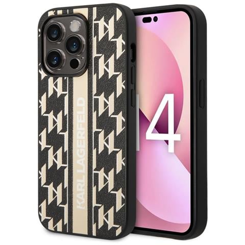 Cover Per Iphone 14 Pro Pu Monogram Stripe, Nero - Foto 2