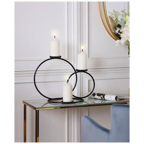 Portacandele Metallo Nero 33 Cm Cakung - Foto 1