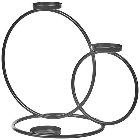 Portacandele Metallo Nero 33 Cm Cakung - Foto 2