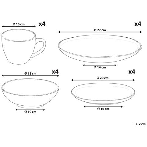 Servizio Di Piatti E Posate Porcellana Grigio Chiaro Sesame - Foto 2