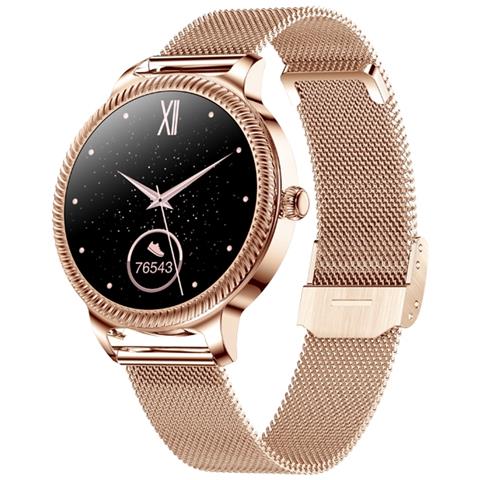Smartwatch 5.0 Con Sensore Frequenza Cardiaca E Cinturino Milanese, Oro - Foto 1