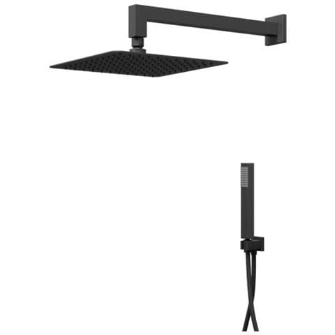 Set Per Doccia Rettangolare In Acciaio Inox Nero Opaco 20x30 Centimetri *** Finitura- : Nero Opaco - Foto 2