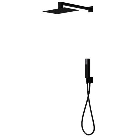 Set Per Doccia Rettangolare In Acciaio Inox Nero Opaco 20x30 Centimetri *** Finitura- : Nero Opaco - Foto 1