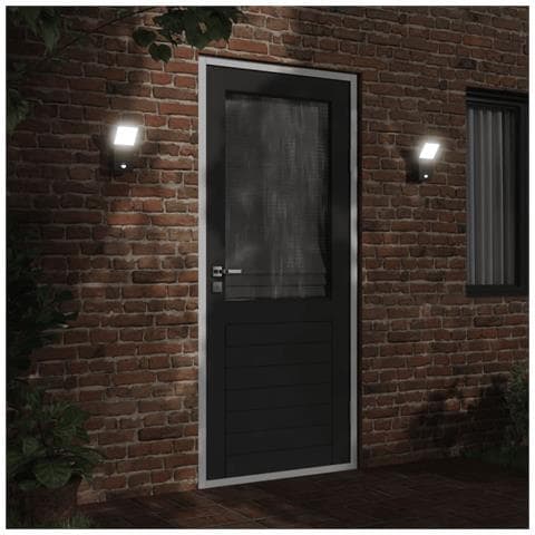 Applique Con Led E Sensore 2 Pz Nere In Alluminio Pressofuso - Foto 3