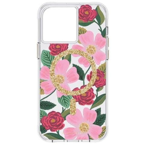 Cover Per Iphone 14 Pro Magsafe Stampa Floral Rose Garden Rifle Paper, Multicolore - Foto 1