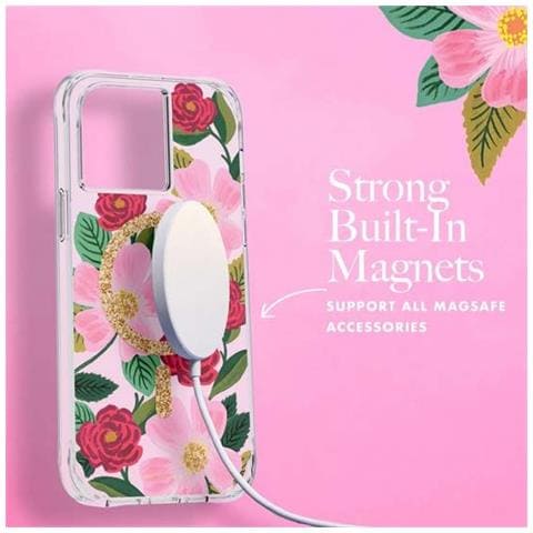 Cover Per Iphone 14 Pro Magsafe Stampa Floral Rose Garden Rifle Paper, Multicolore - Foto 2