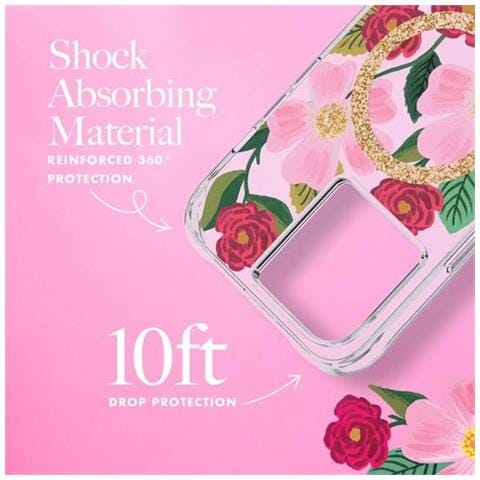 Cover Per Iphone 14 Pro Magsafe Stampa Floral Rose Garden Rifle Paper, Multicolore - Foto 5