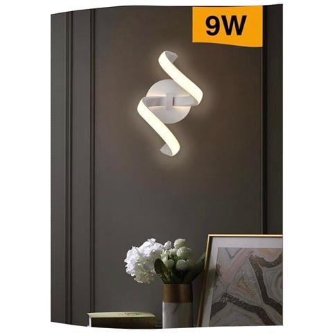 Applique A Spirale Da Parete Interno Led Luce Calda 9 Watt E58-bc - Foto 2
