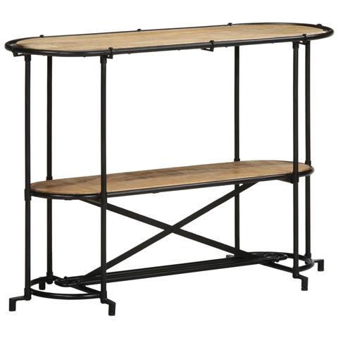 Tavolo Consolle 110x42x76 Cm In Legno Massello Grezzo Di Mango - Foto 2