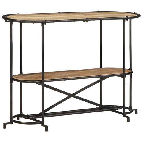 Tavolo Consolle 110x42x76 Cm In Legno Massello Grezzo Di Mango - Foto 3