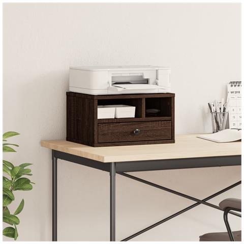 Supporto Stampante Rovere Marrone 40x32x22,5 Legno Multistrato - Foto 3