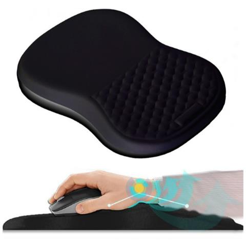 Poggiapolsi Ergonomico In Memory Foam Per Mouse Black - Foto 1