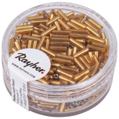 Rayher - 15gr Matite Di Vetro Colore Oro Lunghe 7x2mm - Con Foro Argentato - Foto 1
