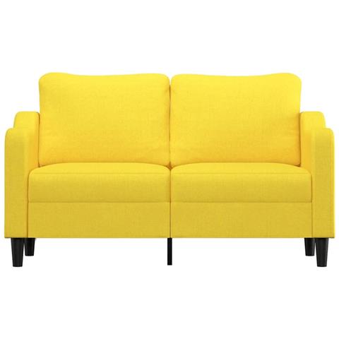 Divano A 2 Posti Giallo Chiaro 140 Cm In Tessuto - Foto 3