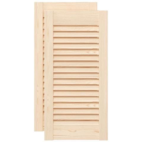 Ante Con Design A Lamelle 2 Pz 61,5x29,5 Cm In Legno Di Pino - Foto 2