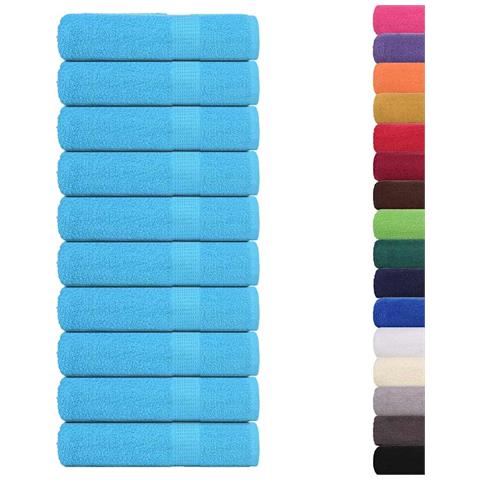 Asciugamani Bagno 10 Pz Turchesi 100x150cm 360 G/m 100% Cotone - Foto 2