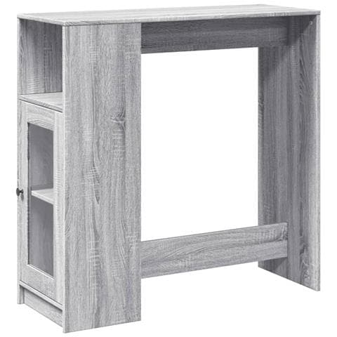 Tavolo Bar Con Rastrelliera Grigio 101x40x103,5 Cm Multistrato - Foto 2