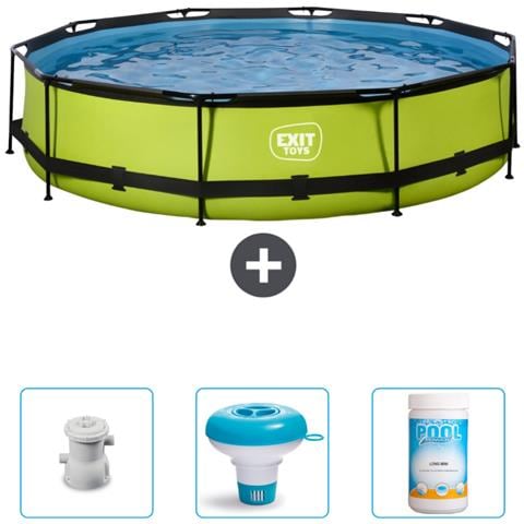 Piscina Fuori Terra - In Giro - 360x360x76 Cm - Groen - Include Accessori Coordinati Cb89 - Foto 1
