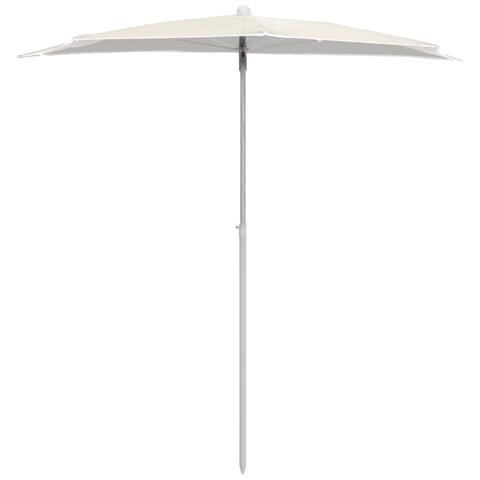 Ombrellone Semicircolare Da Giardino Con Palo 180x90 Cm Sabbia - Foto 2