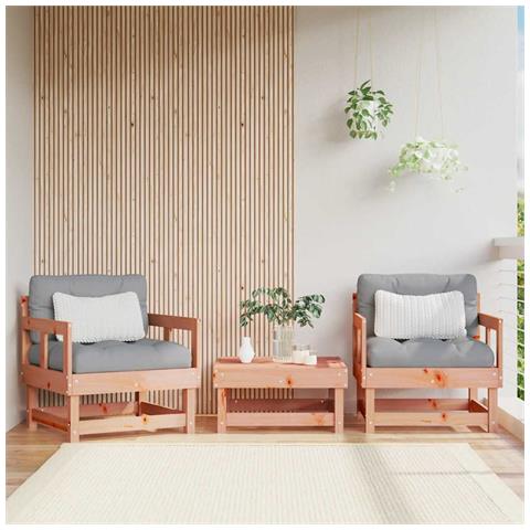 Sedie da Giardino con Cuscini 2 pz in Legno Massello di Douglas - Foto 2