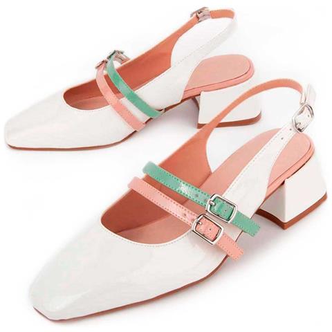 Scarpa Con Tacco Carola2 Bianco Bianco Materiale Sintetico - Foto 1