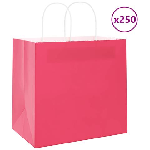 Sacchetti di Carta 250 pz con Manici Rosa 54x15x49 cm - Foto 1