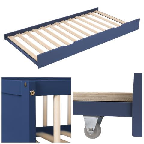 Letto A Scomparsa Per Bambino 190x90cm Blu Scuro Adam - Foto 11