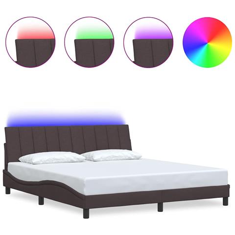 Giroletto senza Materasso Marrone Scuro 180x200 cm Tessuto - Foto 1